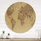Designart - Ancient Map of The World III - Vintage Metal Circle Wall Art